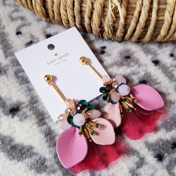 Kate Spade Vibrant Life Multi Pink Earrings Floral - Picture 4 of 7